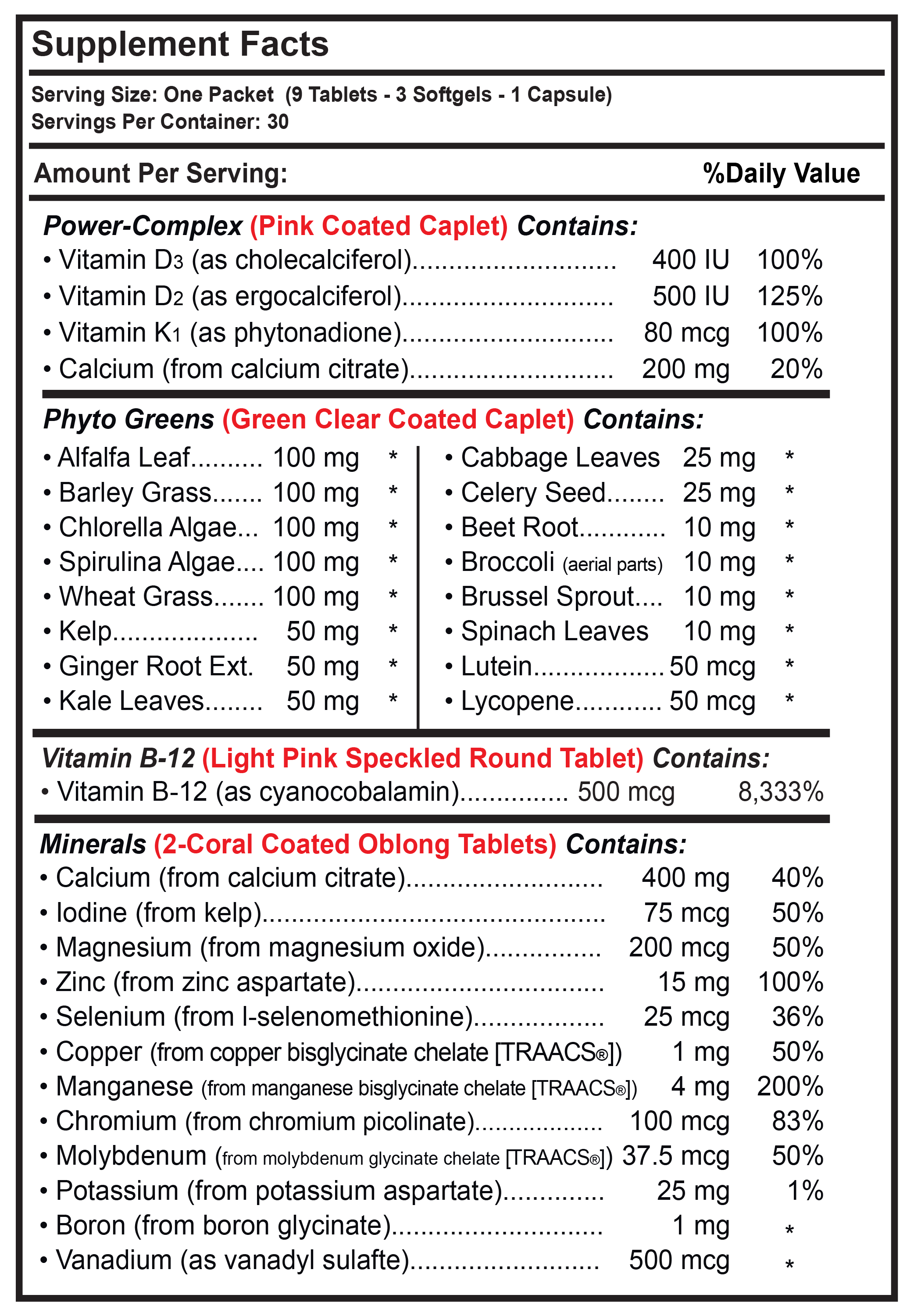 Vital 4U® Vitamin Premium Multi Vitamin